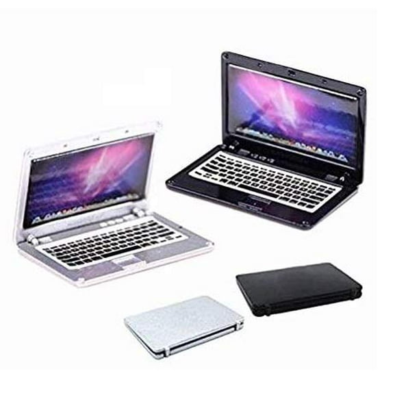 Dollhouse Miniature Metal Laptop Notebook Computer White for Doll house office Dollhouse Miniature Metal Laptop Notebook Computer White for Doll house office